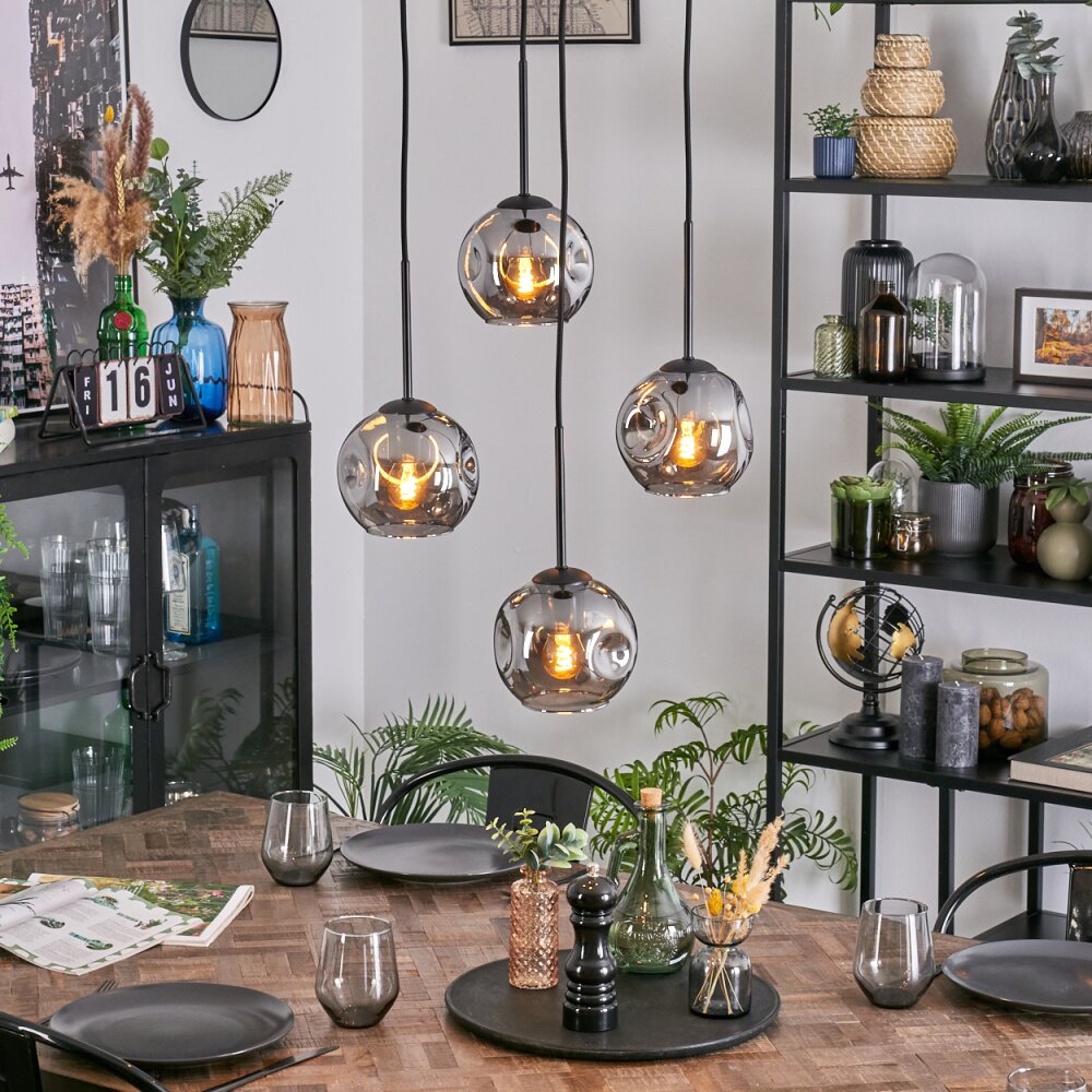 Ripoll Hanglamp, Kogellampje, Cluster hanglamp Rookkleurig, 4-lichts main product photo