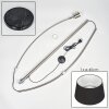 Bassagoda Staande lamp, Booglampen Nikkel mat, Zwart, 1-licht, Stoffen lampenkap