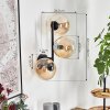 Gastor Kogellampje, Wandlamp Amber, Duidelijk, 3-lichts