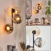 Gastor Kogellampje, Wandlamp Amber, Duidelijk, Rookkleurig, 3-lichts