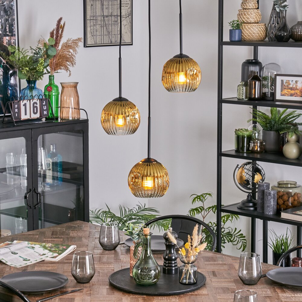 Ripoll Hanglamp, Kogellampje, Cluster hanglamp Goud, Duidelijk, 3-lichts main product photo