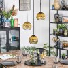 Ripoll Hanglamp, Kogellampje, Cluster hanglamp Goud, Duidelijk, 3-lichts
