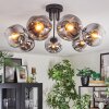 Ripoll Plafondlamp, Kogellampje Chroom, Duidelijk, Rookkleurig, 7-lichts