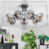 Ripoll Plafondlamp, Kogellampje Chroom, Duidelijk, Rookkleurig, 7-lichts