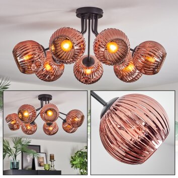 Ripoll Plafondlamp, Kogellampje Koperkleurig, 7-lichts