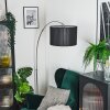 Soungou Staande lamp, Booglampen Nikkel mat, Zwart, 1-licht