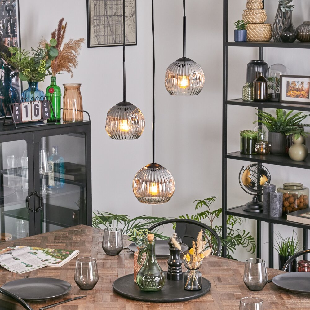 Ripoll Hanglamp, Kogellampje, Cluster hanglamp Duidelijk, Rookkleurig, 3-lichts main product photo