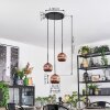 Ripoll Hanglamp, Kogellampje, Cluster hanglamp Koperkleurig, 3-lichts