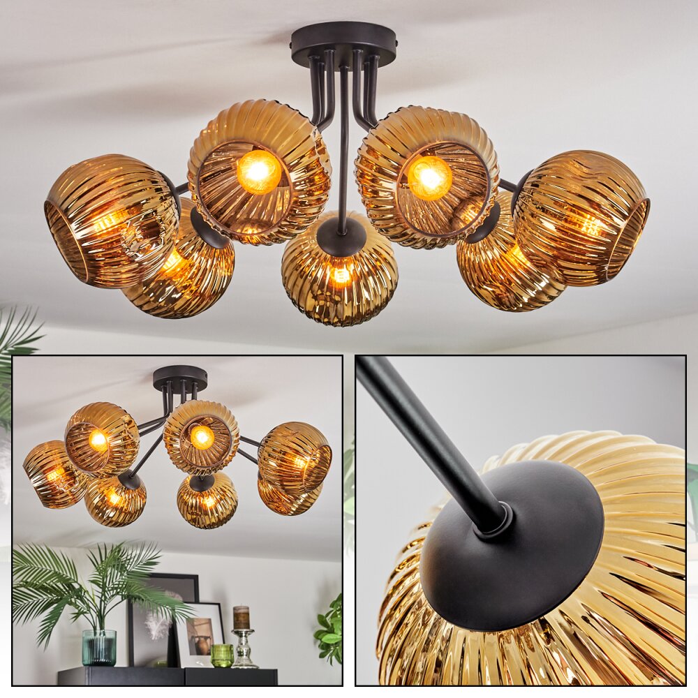Ripoll Plafondlamp, Kogellampje Goud, 7-lichts main product photo