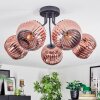 Ripoll Plafondlamp, Kogellampje Koperkleurig, 5-lichts