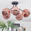 Ripoll Plafondlamp, Kogellampje Koperkleurig, 5-lichts
