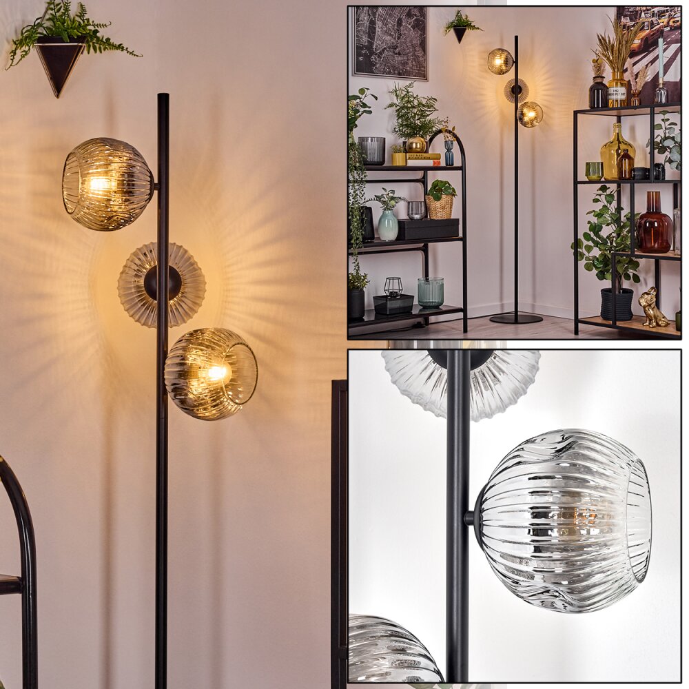 Ripoll Staande lamp Chroom, Duidelijk, Rookkleurig, 3-lichts main product photo