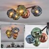 Ripoll Plafondlamp, Kogellampje Blauw, Groen, Koperkleurig, 5-lichts