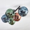 Ripoll Plafondlamp, Kogellampje Blauw, Groen, Koperkleurig, 5-lichts