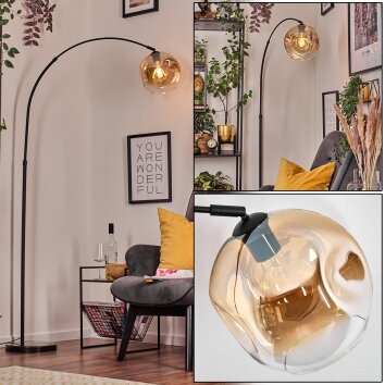 Ripoll Staande lamp, Booglampen Zwart, 1-licht