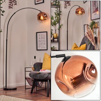 Ripoll Staande lamp, Booglampen Zwart, 1-licht