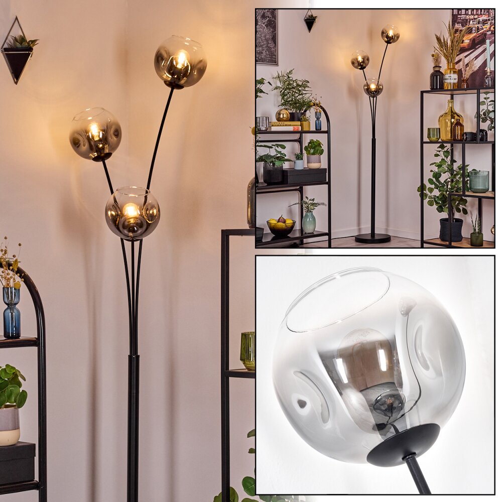 Ripoll Kogellampje, Staande lamp Duidelijk, Rookkleurig, 3-lichts main product photo