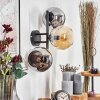 Koyoto Kogellampje, Wandlamp Amber, Chroom, Rookkleurig, 3-lichts