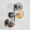 Koyoto Kogellampje, Wandlamp Amber, Chroom, Rookkleurig, 3-lichts