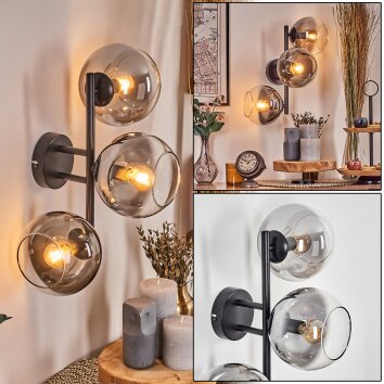 Koyoto Kogellampje, Wandlamp Duidelijk, Rookkleurig, 3-lichts Koyoto Kogellampje, Wandlamp Duidelijk, Rookkleurig, 3-lichts