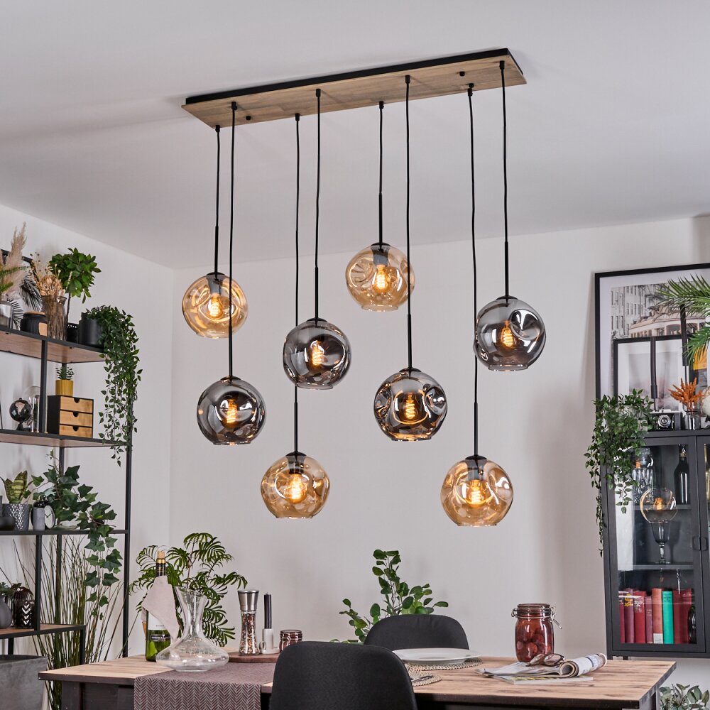 Ripoll Hanglamp, Kogellampje, Hanglamp Natuurlijke kleuren, Zwart, 8-lichts main product photo