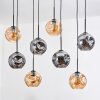 Ripoll Hanglamp, Kogellampje, Hanglamp Natuurlijke kleuren, Zwart, 8-lichts