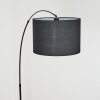 Bassagoda Staande lamp, Booglampen Chroom, Zwart, 1-licht, Stoffen lampenkap