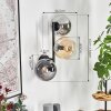 Gastor Kogellampje, Wandlamp Amber, Duidelijk, Rookkleurig, 3-lichts