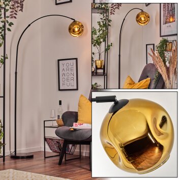 Ripoll Staande lamp, Booglampen Zwart, 1-licht