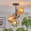 Ripoll Plafondlamp, Kogellampje Amber, Duidelijk, Rookkleurig, 4-lichts