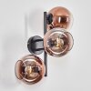 Koyoto Kogellampje, Wandlamp Duidelijk, Koperkleurig, 3-lichts
