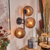 Koyoto Kogellampje, Wandlamp Koperkleurig, 3-lichts