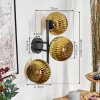 Koyoto Kogellampje, Wandlamp Goud, 3-lichts