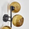 Koyoto Kogellampje, Wandlamp Goud, 3-lichts