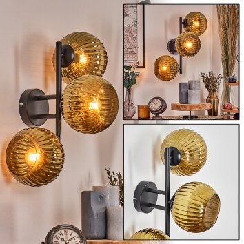 Koyoto Kogellampje, Wandlamp Goud, 3-lichts