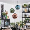 Ripoll Hanglamp, Kogellampje, Cluster hanglamp Blauw, Groen, Koperkleurig, 3-lichts