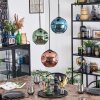 Ripoll Hanglamp, Kogellampje, Cluster hanglamp Blauw, Groen, Koperkleurig, 3-lichts