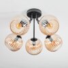 Koyoto Plafondlamp, Kogellampje 52 cm Amber, 5-lichts