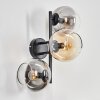 Koyoto Kogellampje, Wandlamp Amber, Duidelijk, Rookkleurig, 3-lichts