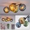 Koyoto Plafondlamp, Kogellampje Blauw, Goud, Groen, 4-lichts