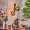 Gastor Kogellampje, Wandlamp Amber, Rookkleurig, 3-lichts