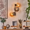 Gastor Kogellampje, Wandlamp Amber, Rookkleurig, 3-lichts