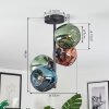 Ripoll Plafondlamp, Kogellampje Blauw, Groen, Koperkleurig, 4-lichts