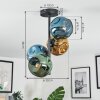 Ripoll Plafondlamp, Kogellampje Blauw, Goud, Groen, 4-lichts