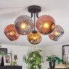 Ripoll Plafondlamp, Kogellampje Chroom, Goud, Koperkleurig, Rookkleurig, 5-lichts