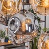 Ripoll Hanglamp, Kogellampje, Hanglamp Natuurlijke kleuren, Zwart, 8-lichts