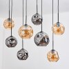 Ripoll Hanglamp, Kogellampje, Hanglamp Natuurlijke kleuren, Zwart, 8-lichts