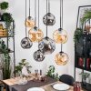Ripoll Hanglamp, Kogellampje, Hanglamp Natuurlijke kleuren, Zwart, 8-lichts
