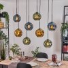 Ripoll Hanglamp, Kogellampje, Hanglamp Natuurlijke kleuren, Zwart, 8-lichts