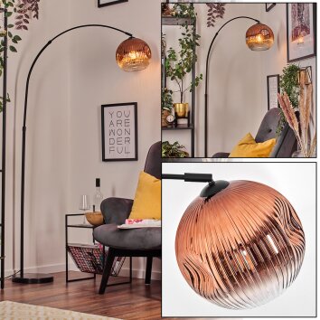 Ripoll Staande lamp, Booglampen Zwart, 1-licht